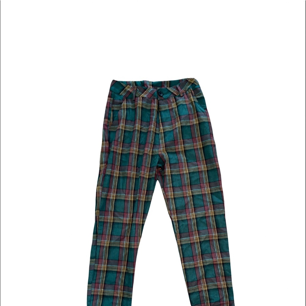 Green Plaid Pants